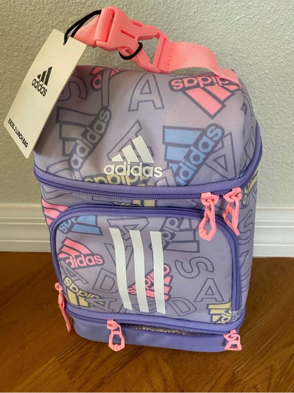 New girls adidas Purple Lunch Bag with Pink Accents